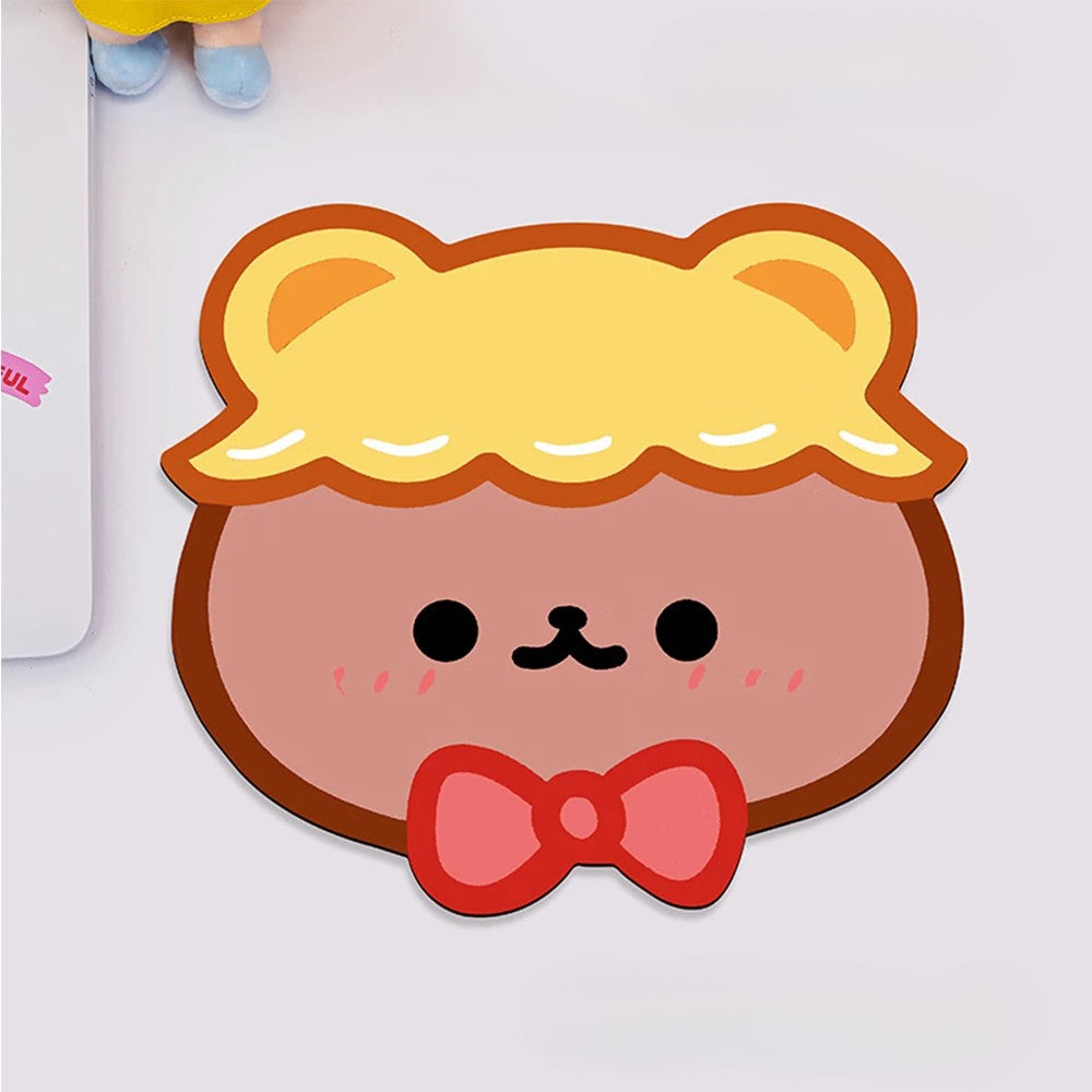 Tapis de souris Kawaii ourson chapeau jaune