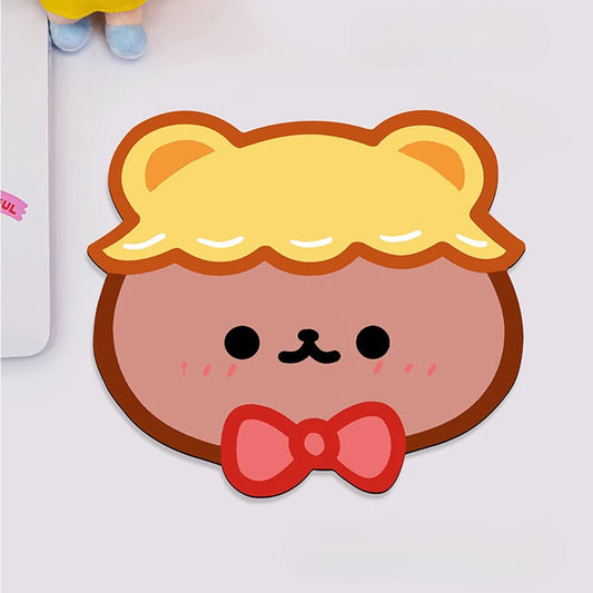 Tapis de souris Kawaii ourson chapeau jaune